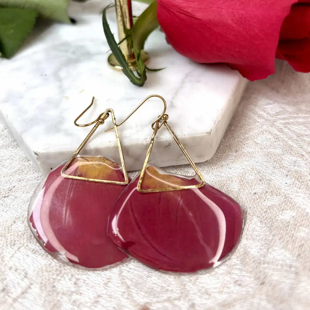 Rose rose avec doré