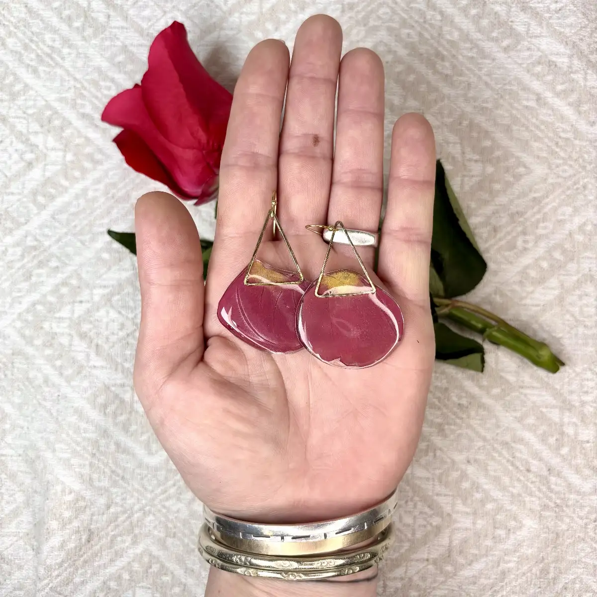 Rose rose avec doré