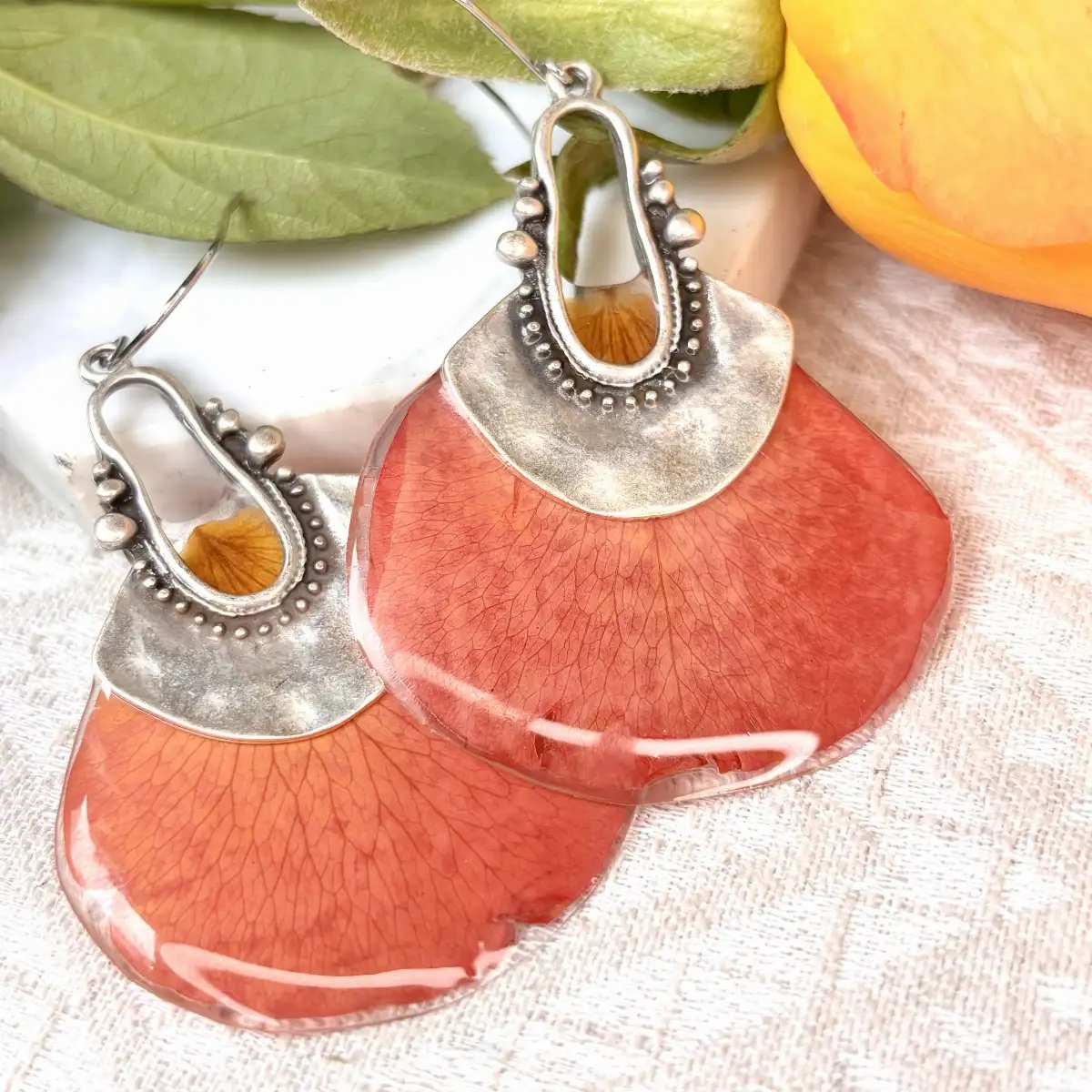 Rose orange avec argenté