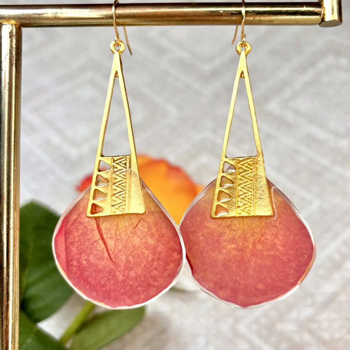 Rose orange avec doré