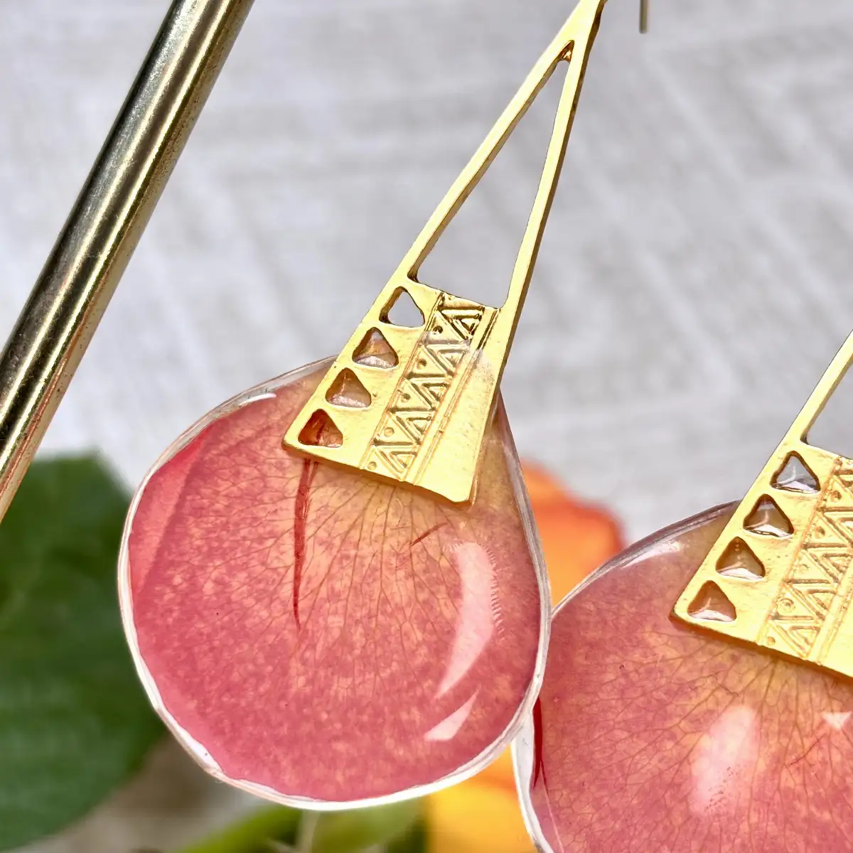 Rose orange avec doré