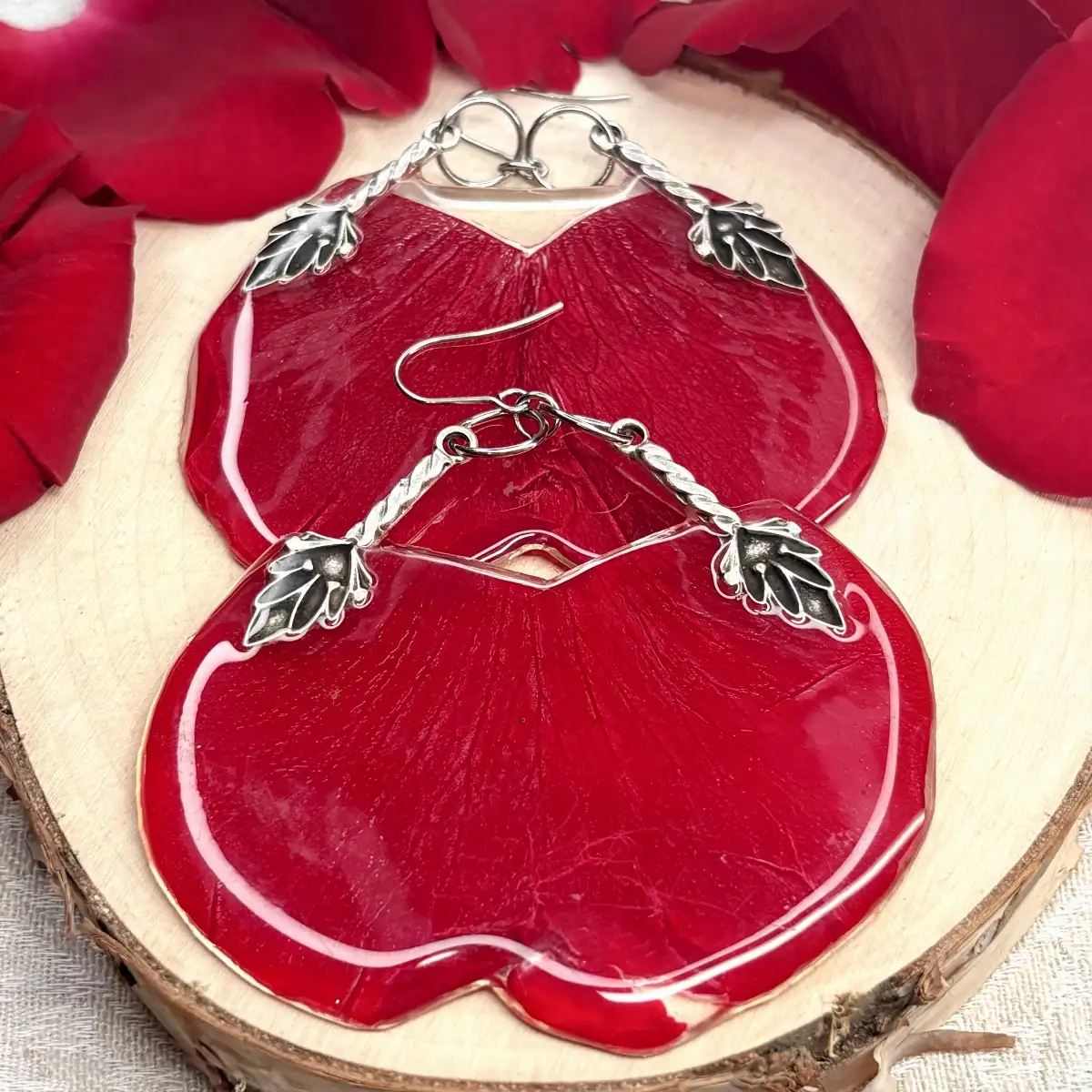 Rose rouge avec argenté